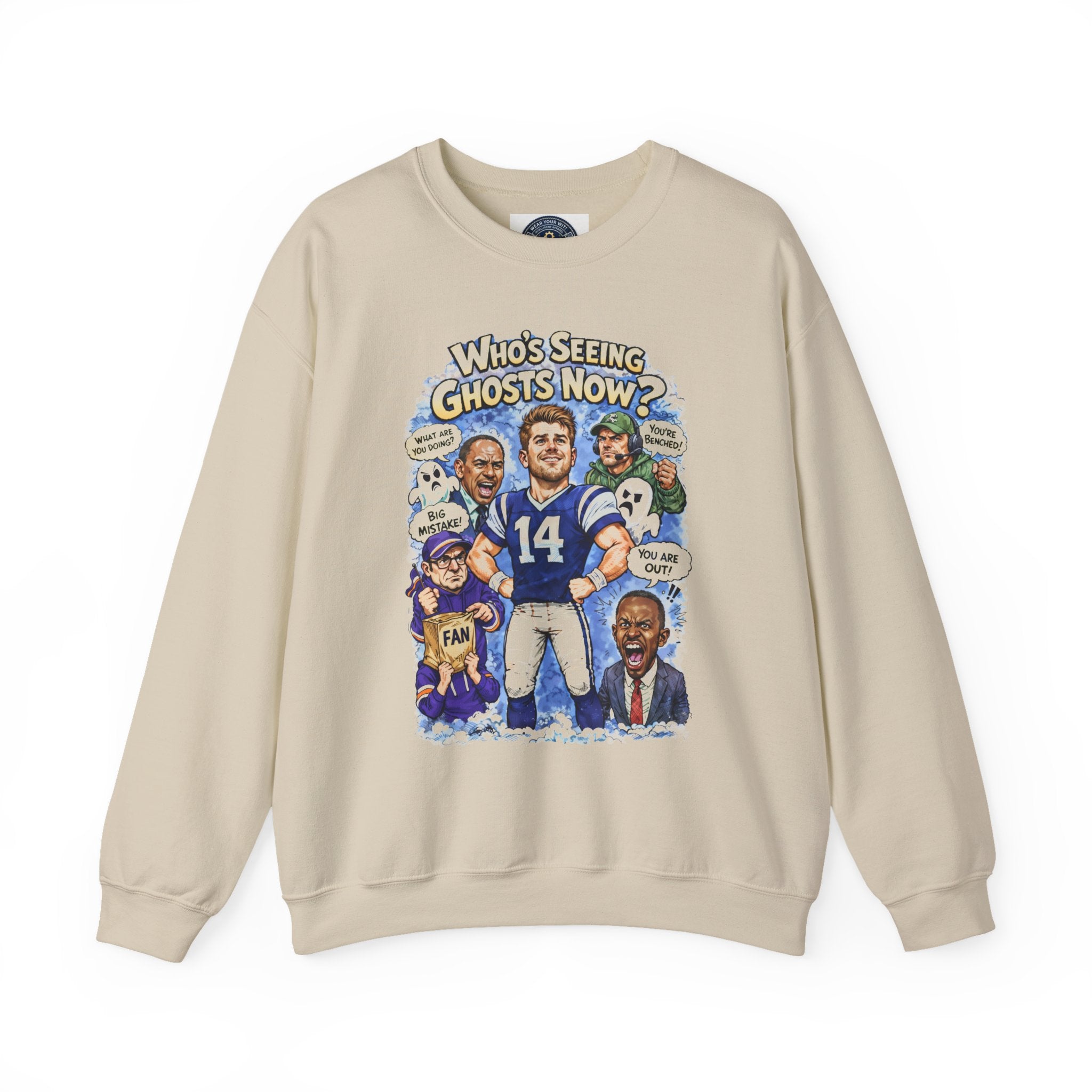 "Who's Seeing Ghosts Now?" Unisex Heavy Blend™ Crewneck Sweatshirt
