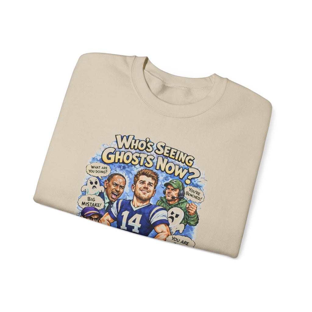"Who's Seeing Ghosts Now?" Unisex Heavy Blend™ Crewneck Sweatshirt