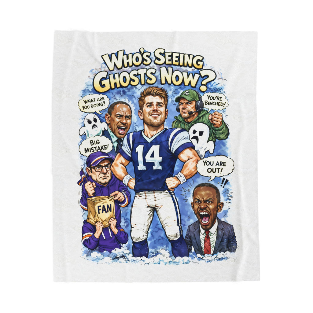"Who's Seeing Ghosts Now?" Football Velveteen Plush Blanket