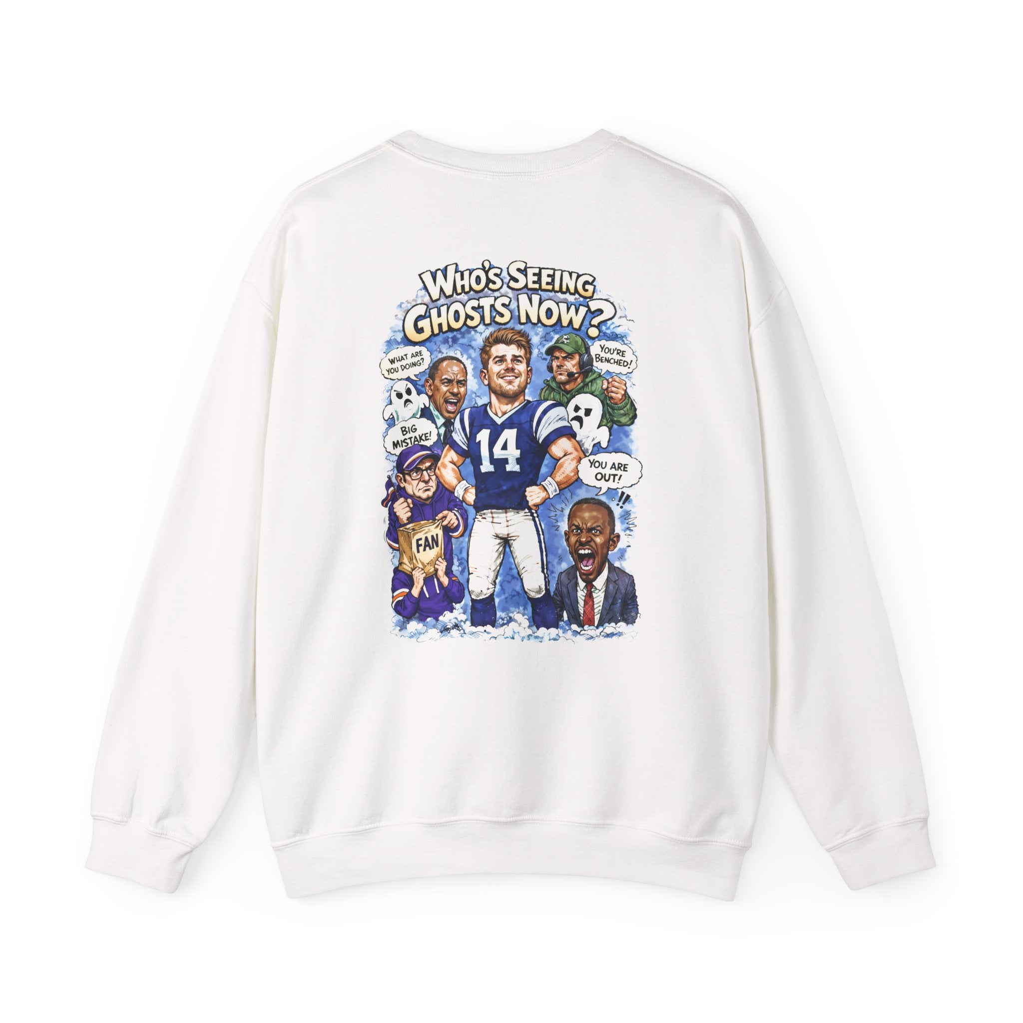 "Who's Seeing Ghosts Now?" Unisex Heavy Blend™ Crewneck Sweatshirt