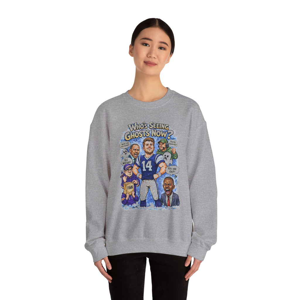"Who's Seeing Ghosts Now?" Unisex Heavy Blend™ Crewneck Sweatshirt